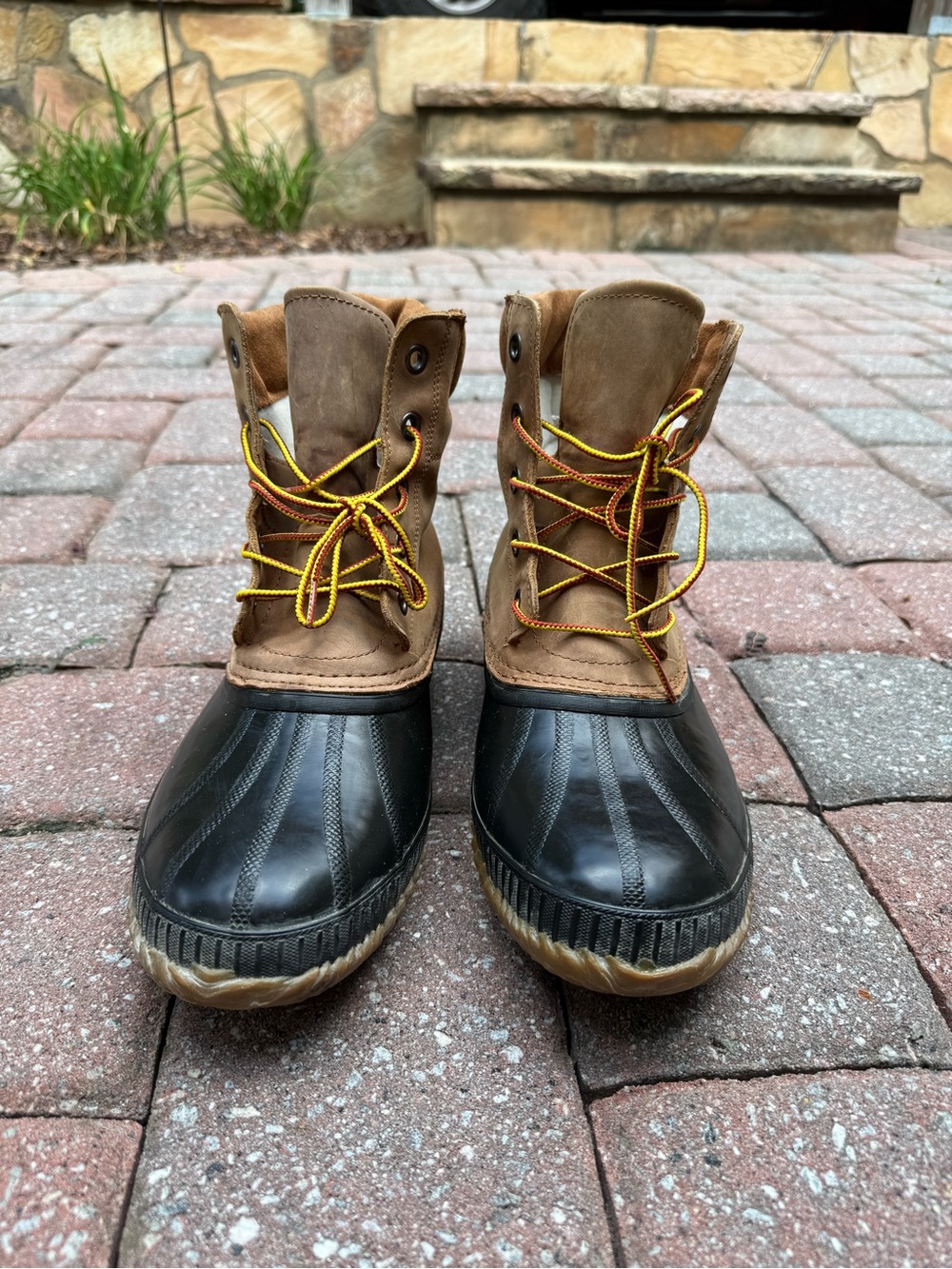Men's Sorel Cheyanne Waterproof Lace Up Duck Boots EUC